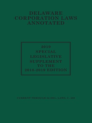 cover image of Delaware Corporate Laws Annotated
